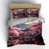 Cherry Blossom Landscape Decor Set Multiple Sizes Kid'S And Adults' Bedroom Exquisite 3Pc Bedding Set, Gift