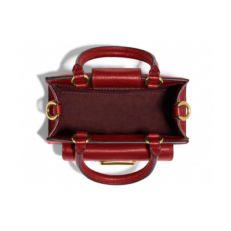 New COACH Pepper Woolen Small Square Bag, One Shoulder Handbag Trumpets Women's Red C6778-IMF8Q