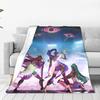 KPop Demon Hunters Anime Warm Blankets  Boy Girl Plush Bedding Throws Novelty Couch Chair Flannel Bedspread Sofa Bed Cover