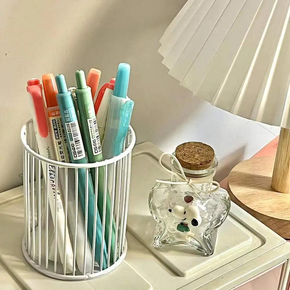 6 Colors Iron Storage Rack Desktop Book Pen Storage Box Large-Capacity Basket Home Office Student Dormitory Sundry Container New