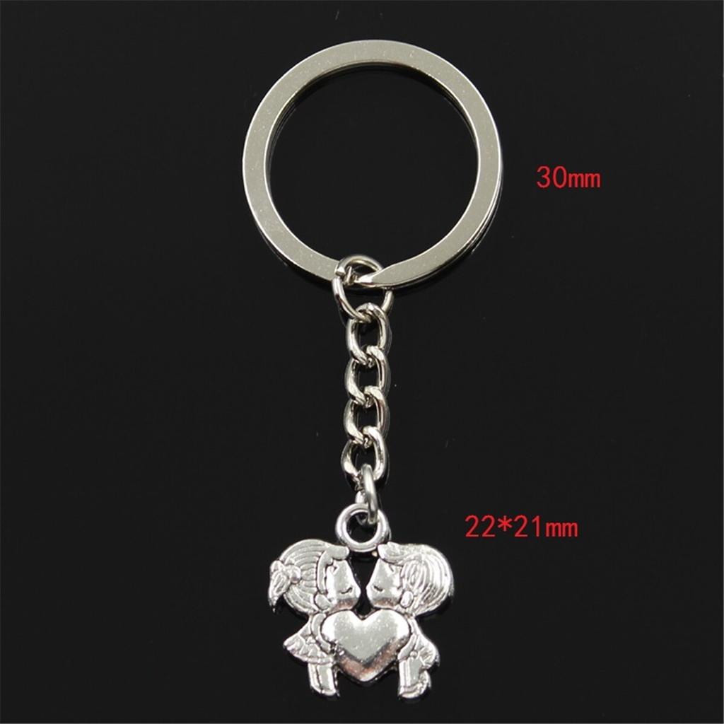 Fashion Heart Lover Sweetheart 22x21mm Ciondolo 30mm Portachiavi Catena Uomo Auto Regalo Portachiavi Portachiavi