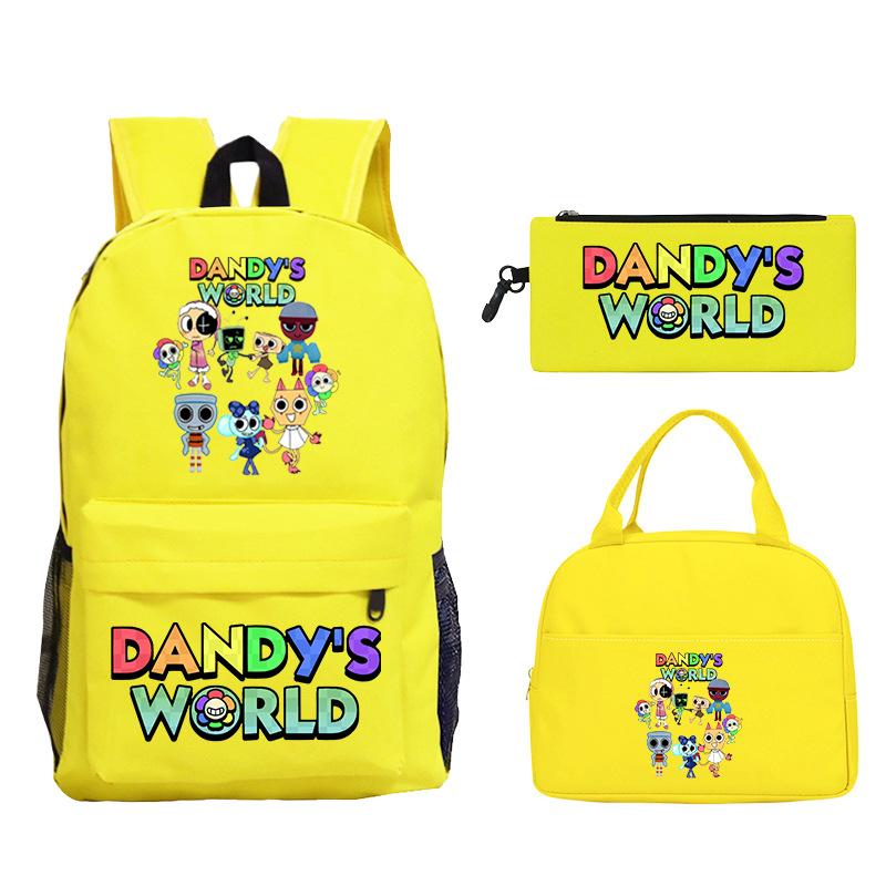 Dandy's world cartoon print fashion children's schoolbag set cross-border leisure student backpack three-piece set