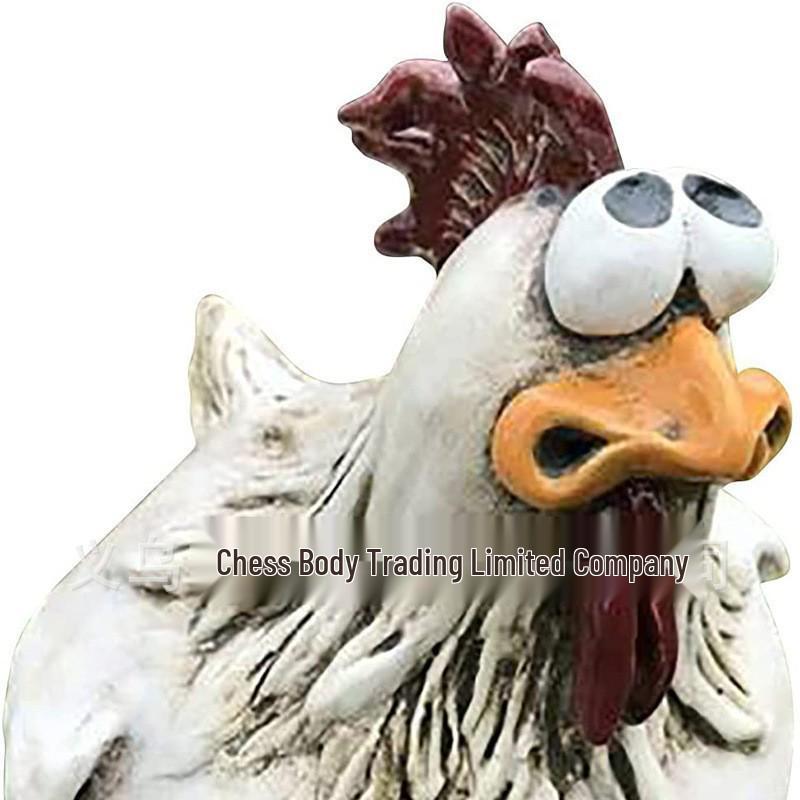 Cross-border Humorous Chicken Yard Decor: Resin Rooster Ornaments for Garden Crafts
