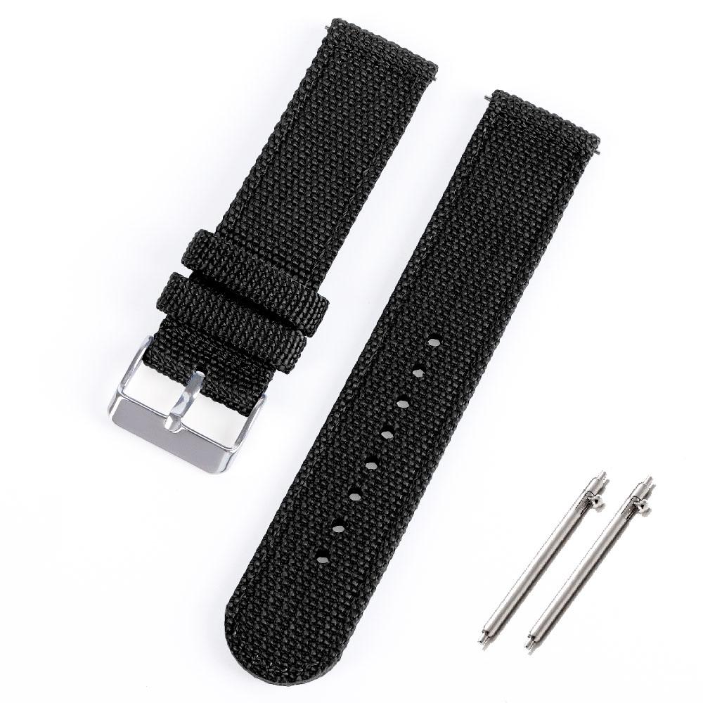 Nylon Canvas Quick Release Watch Band 20mm 22mm Replacement Watch Straps for Military Woven Fabric Wrist Band Ribbed Bracelet