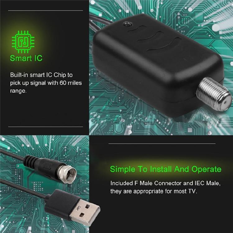 Signal Amplifier Antenna Booster Tuner Digital Indoor HDTV Antenna Satellite