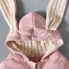 Easter Bunny Ears Hooded Romper for Girls - Spring & Autumn Style