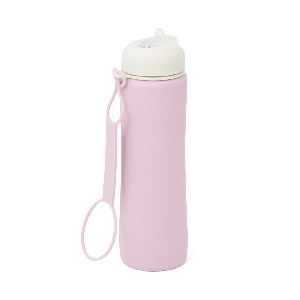Francfranc Foldable Silicone Compact Water Bottle Bottle, Pink,