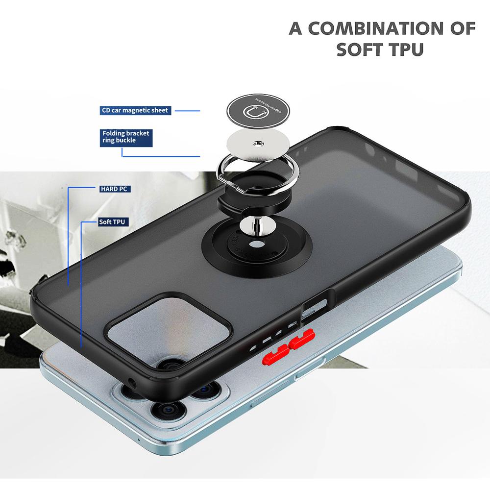 Clear Keysion Matte Phone Fashion Case For Honor X8 Transparent Shockproof Ring Stand Phone Back Cover For Huawei Honor X30i