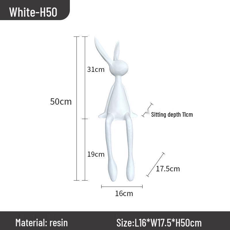 

Элегантная черная статуэтка кролика: Украшение для сидячей позы для гостиной, прихожей, кабинета или шкафа