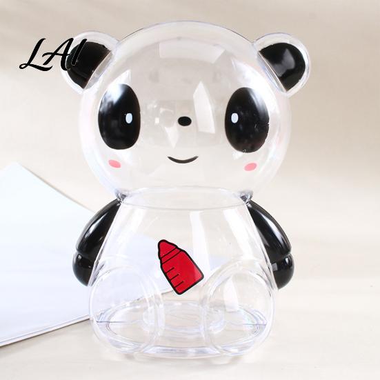 Decorative Coin Bank Clear Panda Piggy Cash Bank Plastic for Kids Money Saving Jar Box Decoration
