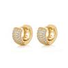 Luxury AAAA Zirconia Round Huggie Hoop Earrings For Women Geometric Ear Buckle Wedding Engagement Party Trendy Classic Jewelry
