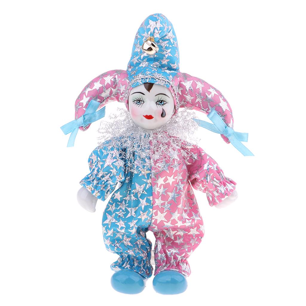 18cm Clown Kollektion Rothaariger Clown Puppe Figur Porzellanpuppen Modell Spielzeug oder Valentinstagsgeschenk, für Zuhause Büro Schreibtisch Dekoration