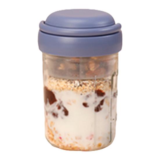 

Контейнеры для овсянки на ночь с крышками и ручками, 16 унций, пластиковые банки-масонки, герметичные, без BPA, банка для приготовления завтрака с разделителями
