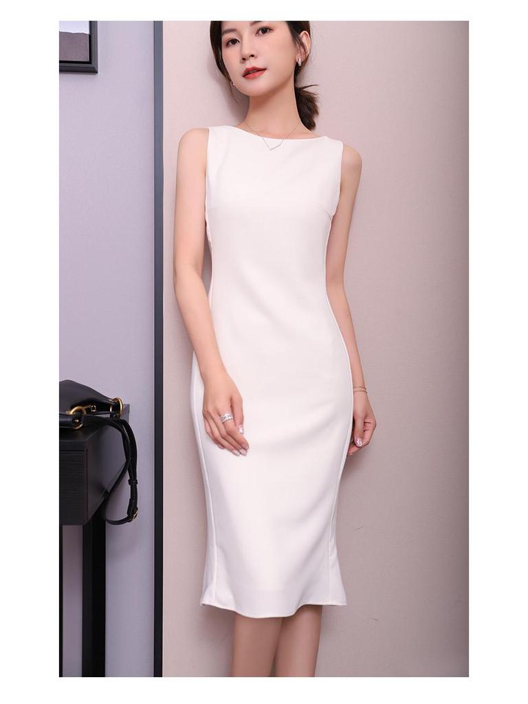 Sleeveless Women's Summer Fishtail Dress: Slimming, Classic, Professional Wear
