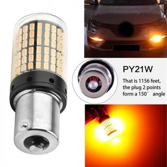 BAU15S 7507 144 Lamp Turn Signal Light No Error Led Bulb Amber Blinker 3000k New