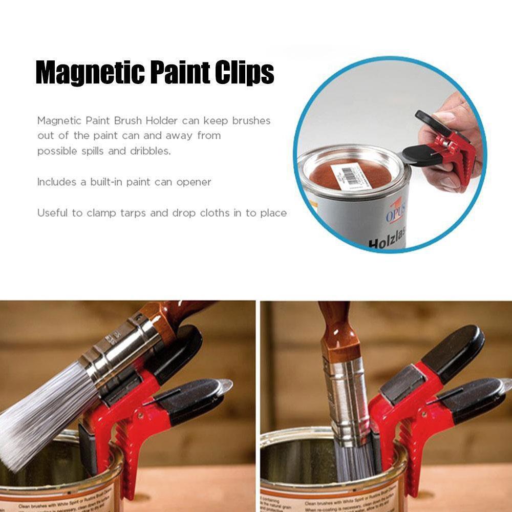 Holder Clips Magnetic Paint Brush Holder Tin Opener Carpenter Painter Construction Diy Tool Parts Accessories