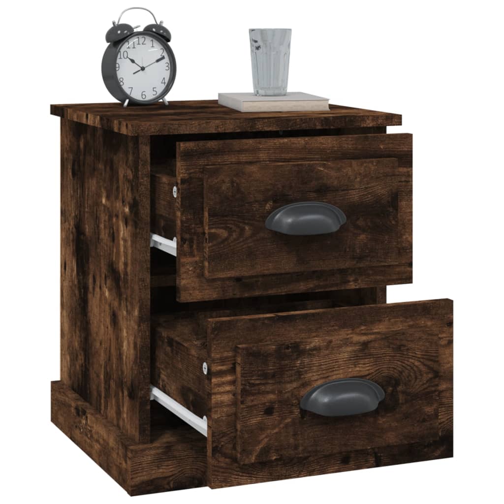 Nightstand Smoked Oak 39 x 39 x 47.5 cm Engineered Wood