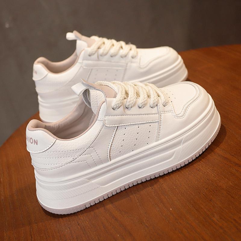 Uncle Babak muffin thick-soled mesh white shoes 2025 new breathable sports lightweight women's casual board shoes