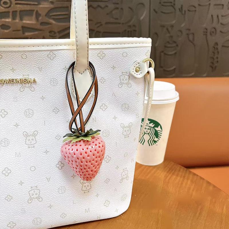 Creative Strawberry Keychain Pendant Women's Bag Ornament - Exquisite Fruit Charm Gift
