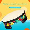 Kids Hand Drum Ground Drum Sheepskin Applique Tambourine Handheld Percussion Toy