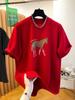 Spring Plus Size Year of the Horse Printed T-shirt - Women's Loose Short Sleeve Top