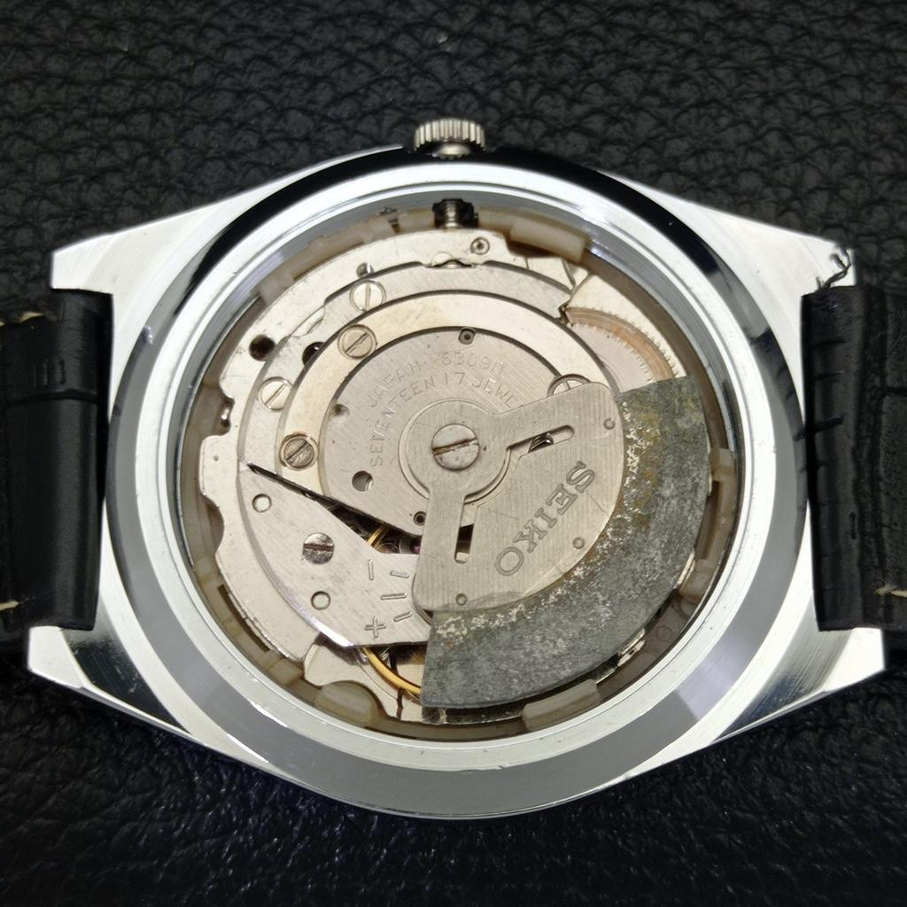 REFURBISHED VINTAGE SEIKO 5 AUTOMATIC JAPAN MENS BLACK DIAL WATCH a435114-2 R122-a435114