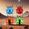 4pcs Wind Up Mechanical Beetle Toys Relax Prank Props In Orange, Red, Green, Blue Plastic Simulation Insect Models for Fun and Novelty