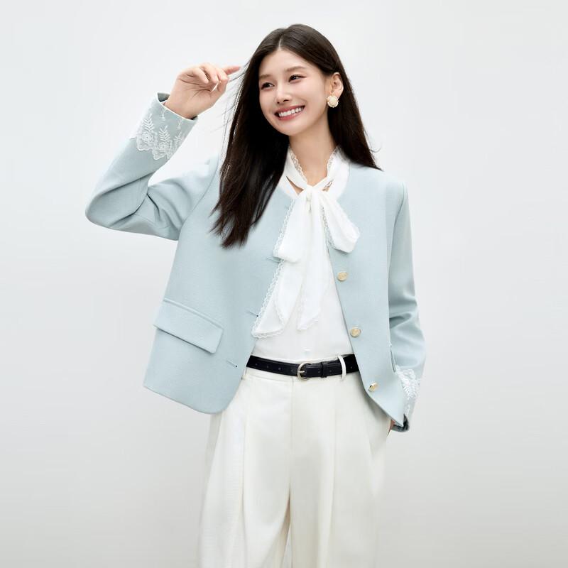 Qiu Shui Yi Ren Весна 2026 Кружевной Короткий Жакет XL