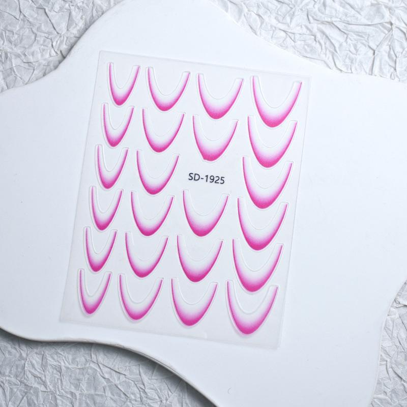 Gradient French Nail Art Stickers - Crescent Smile & Arc Decals