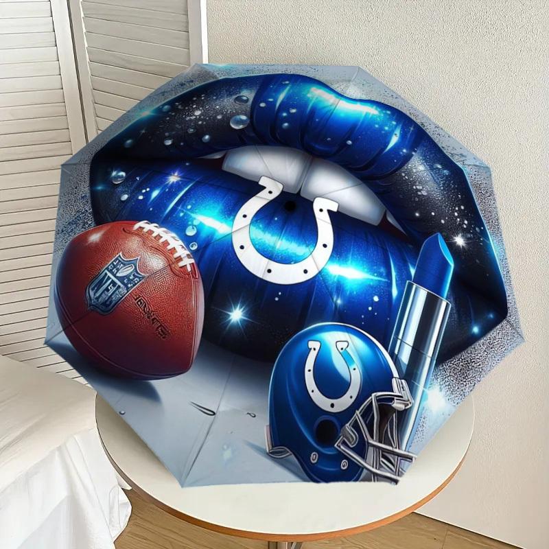 

1pc Indianapolis Colts Lipstick Football Helmet Umbrella with Plastic Handle,Suitable for All Seasons Home Travel Outdoor UmbrellaDD453