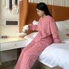 Women's Cable Knit Coral Fleece Warm Pajama Set for Autumn/Winter
