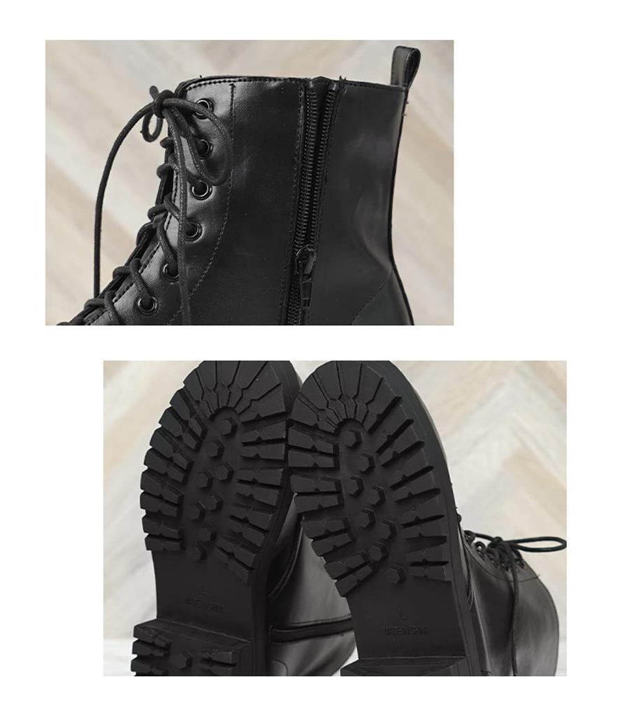Boots for Short L [Arisana] Kids, Girls, Boots, Lace-up Shoes, Black, (23.5-24.0cm)