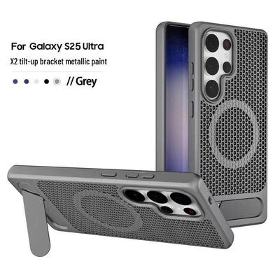 Honeycomb Heat Dissipation Magnetic Case with Invisible Folding Stand for Samsung S25 Ultra/S24 Ultra