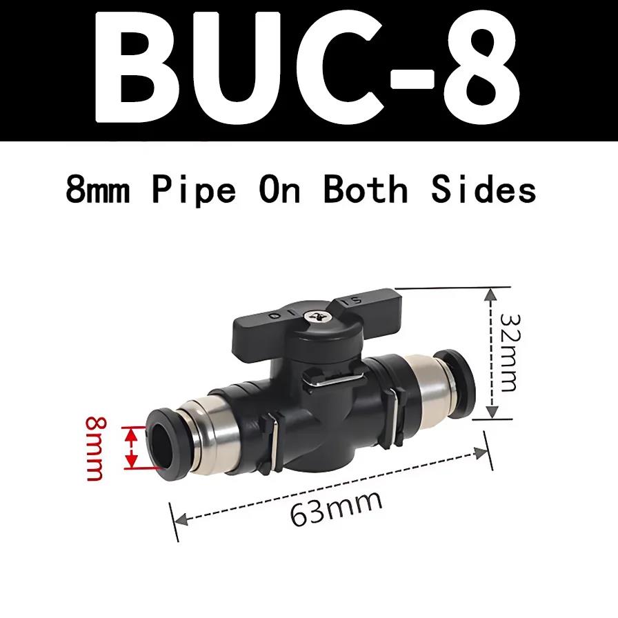2Pcs Pneumatic Ball Valve Push in Fitting Air Hose Hand Shut Off Flow Control Switch Connector OD 4mm 6mm 8mm 10mm 12mm Tube Ventilation Valves 4