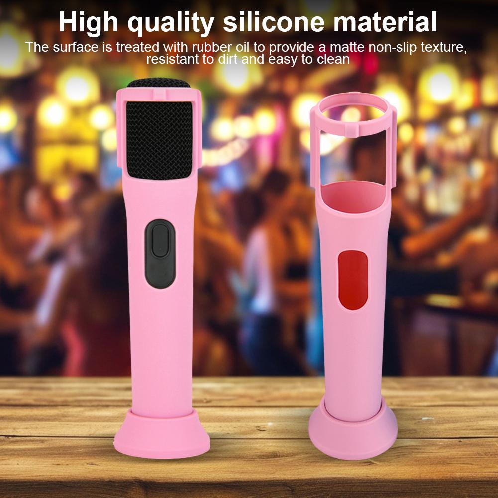 Silicone Case Anti-Rolling Mic Protective Sleeves Microphone Stand Microphone Case for JBL PartyBox Wireless Microphone