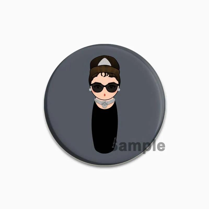 32/44/58mm Funny Cartoon Round Tinplate Pin Brooches Clothes Bag Decor Snap-in Badge Fashion Jewelry Gift