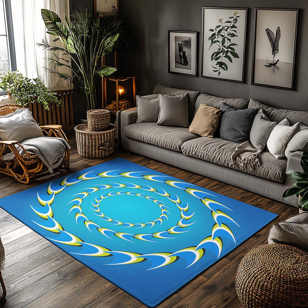 

Tuniu Colorful Geometric Spiral Rug, Non-Slip Home Floor Mat, Living Room Rug, Bedroom Carpet, Decorative Floor Mat 50cm x 80cm