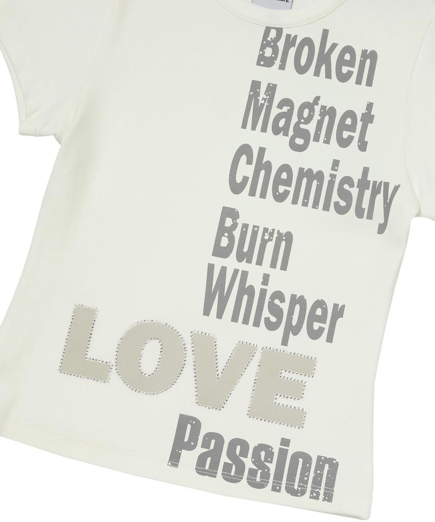 Garter Gallery Love Typo Crop T-Shirts_White
