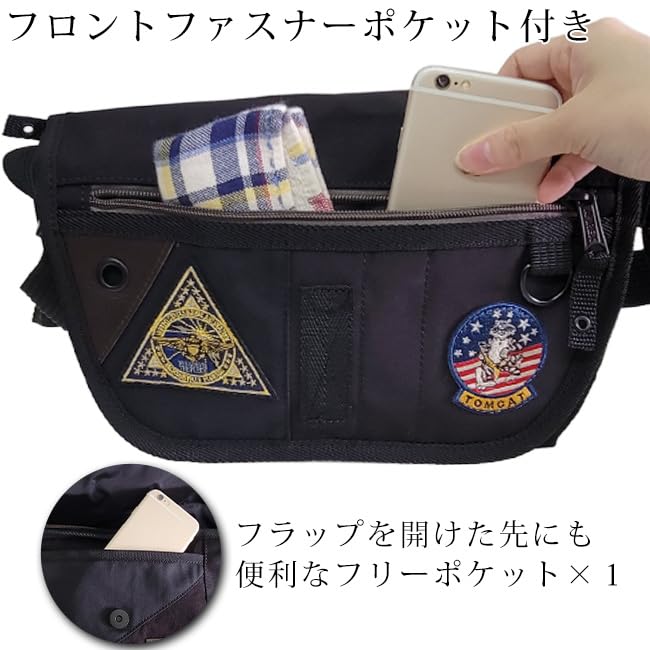 Avirex TOPGUN3 Mini-Umhängetasche, Limitierte Auflage, Herren-Umhängetasche, Crossbody-Tasche, Schwarz