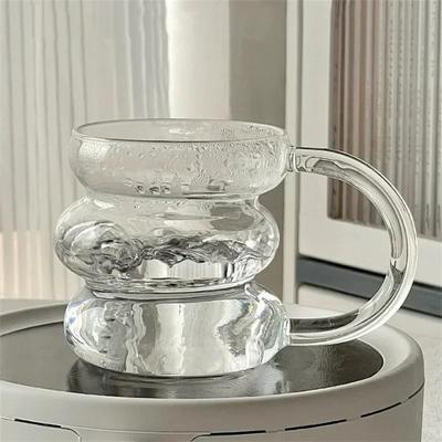 Ins Style Transparent Glass Cup Irregular Heat Resistant Coffee Mug Summer Drinks Milk Juice Water Cup Cocktail Beer Glass Cups