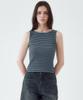PLAC WOMEN Striped Boat Neck Sleeveless Top_3 Colors