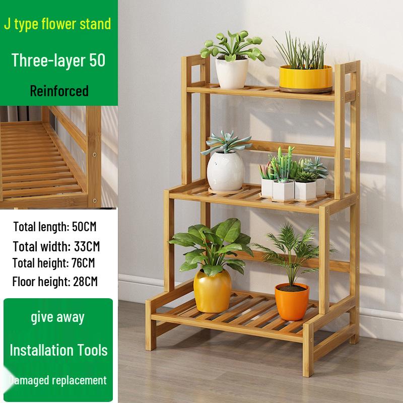 Bamboo Multi-Tier Indoor Plant Stand for Succulents and Flowers
