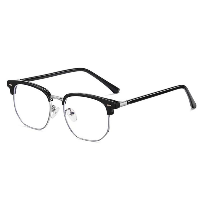 Schicke halbgerahmte Damen-Sehstärken-Brille mit Farbwechsel, Myopie-Brille mit Blaulichtfilter & Retro-Design