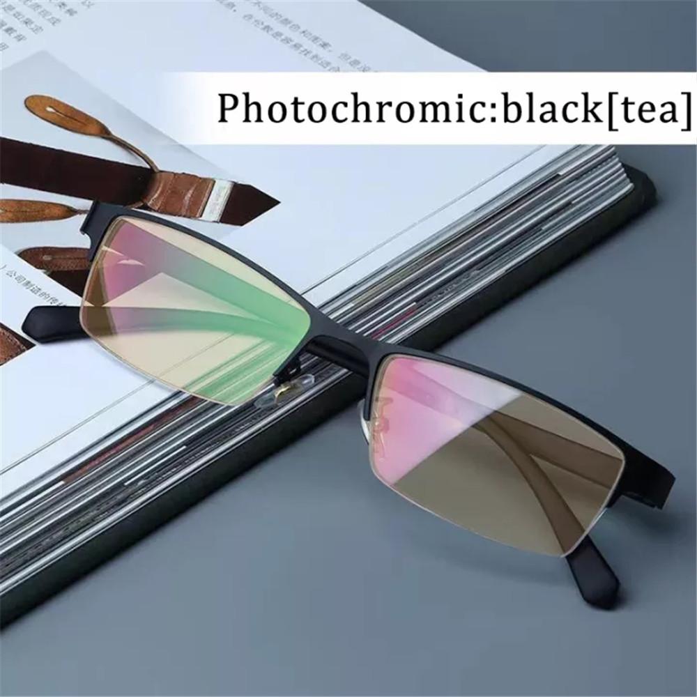 

Photochromic Lens Eyeglasses Men s Myopia Prescription Lenses Eyeglasses Half Glasses Frame Titanium Alloy Eyeglasses Anti Blue Light Computer 0