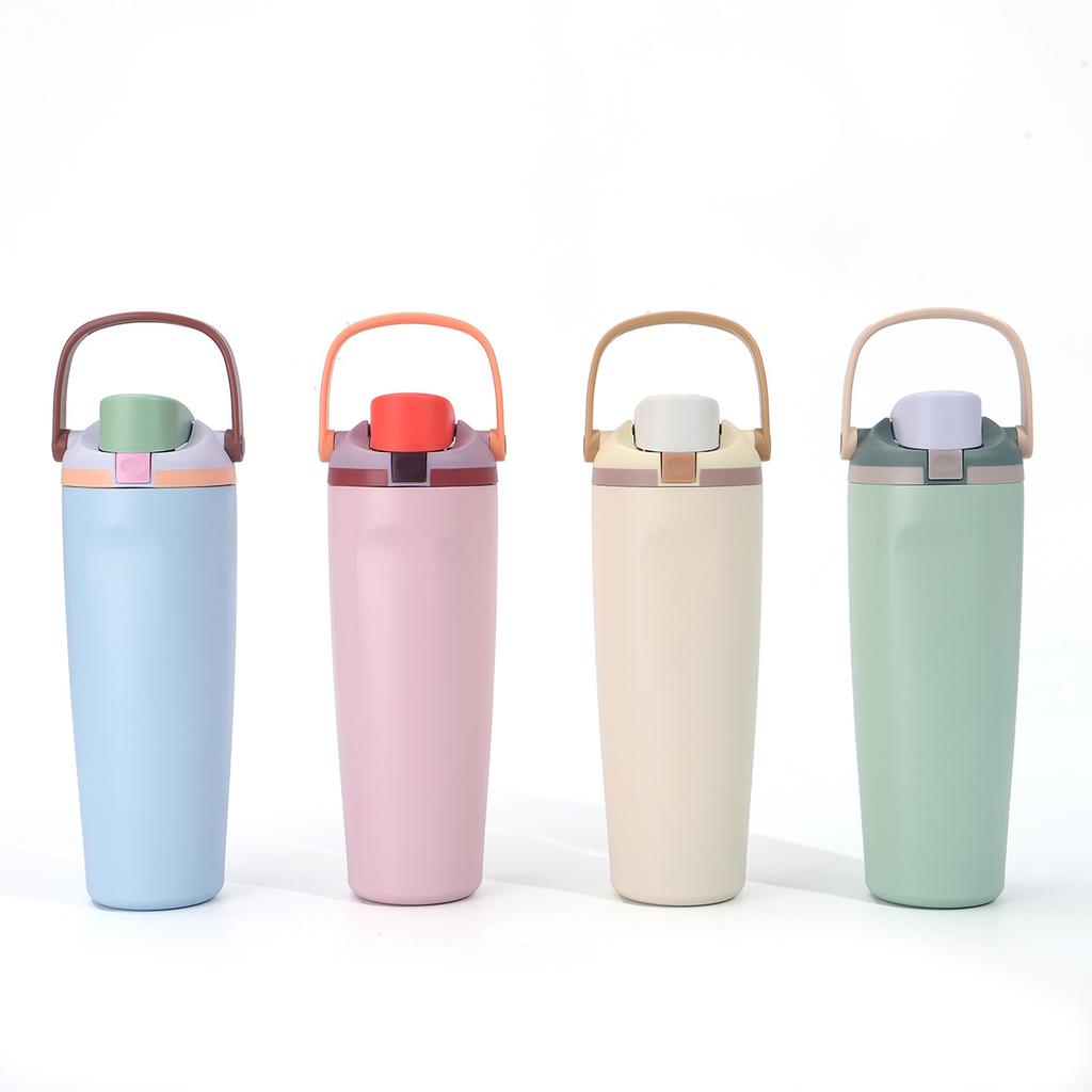 Fashion Thermos Cup Large Capacity Bouncing Fruit Cup Outdoor Portable Accompanying Portable Sports Water Cup