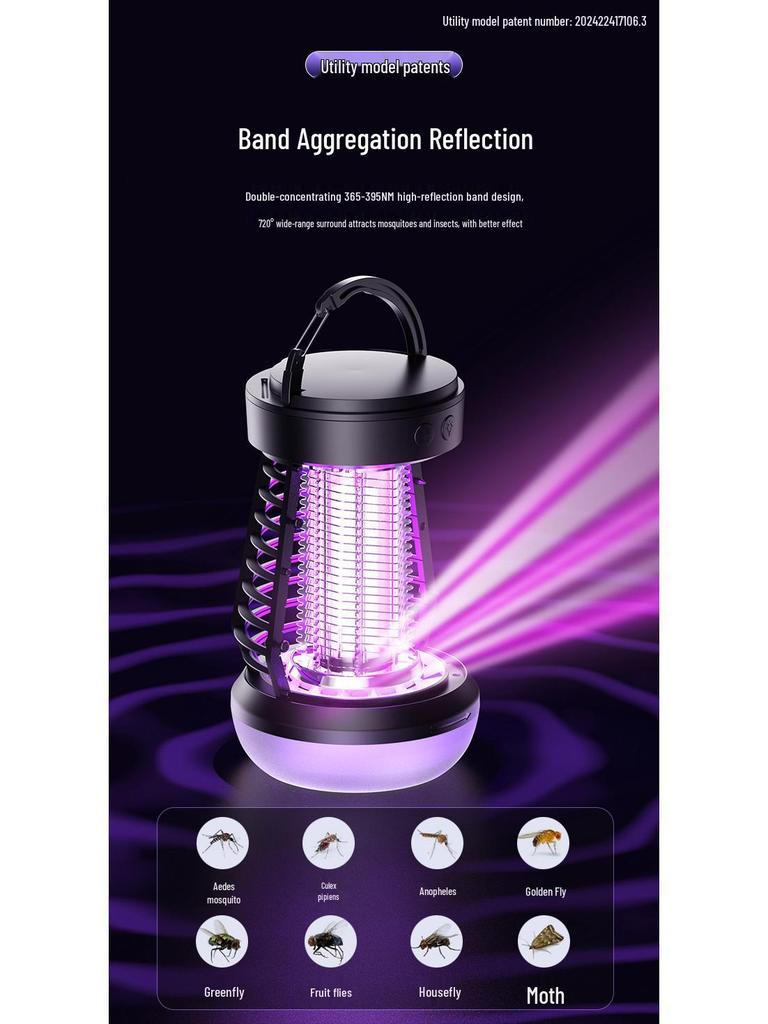 2025 Outdoor & Indoor Mosquito Killer Lamp with SOS Emergency Light - Repels and Eliminates Mosquitoes and Flies for Camping and Home Use