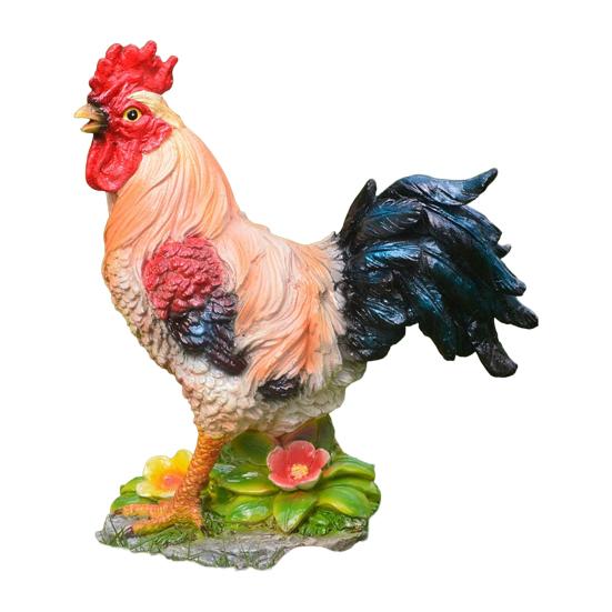Chicken Figurine, Lifelike Resin Hen Rooster Garden Statue, Standing Farm Animal Sculpture for Yard, Lawn Garden, Outdoor Decor