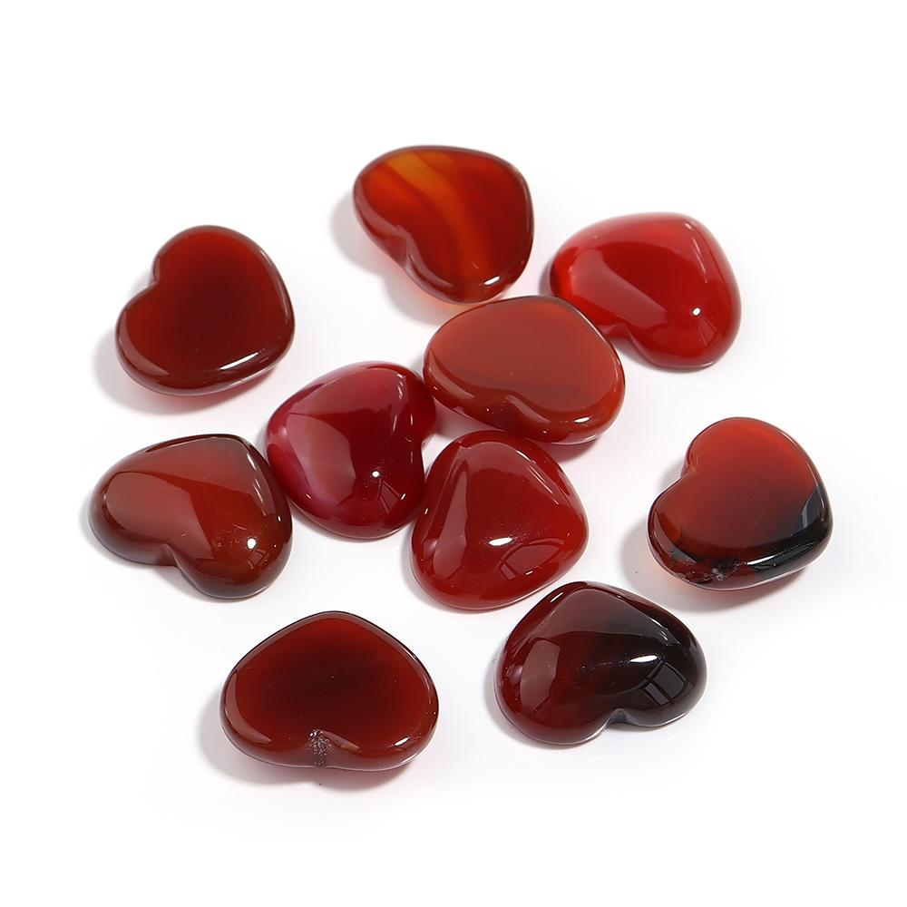5pcs Heart Stone Cabochon 15x18mm Natural Stone Flatback Cameo Loose Beads For Jewelry Making DIY Pendants Necklace Accessories