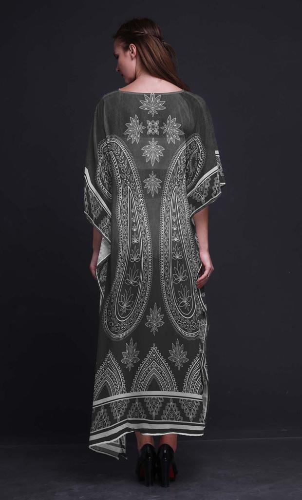 Phagun Floral & Paisley Beach Kaftan Bikini Cover Up Womena    S Maxi Dress Long