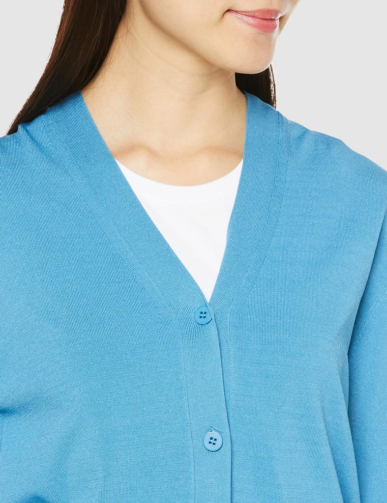 Mira Owen Size Size 1 Women's High-Gauge V-Neck Cardigan, 09WND231091, Blue,